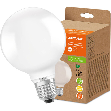 Żarówka LED E27 G95 4W = 60W 840lm 3000K Ciepła 320° LEDVANCE Ultra Efficient