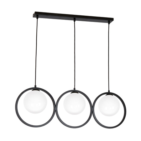 Lampa wisząca BOSTON 3xE14 Czarne Obręcze Geometryczne Loft MLP5595 Milagro Metal + Szkło