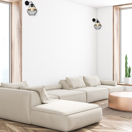 Lampa Ścienna Kinkiet CLIFF Czarna 1xE27 Milagro