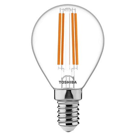Żarówka LED E14 G45 4,5W = 40W 470lm 2700K Ciepła Filament TOSHIBA