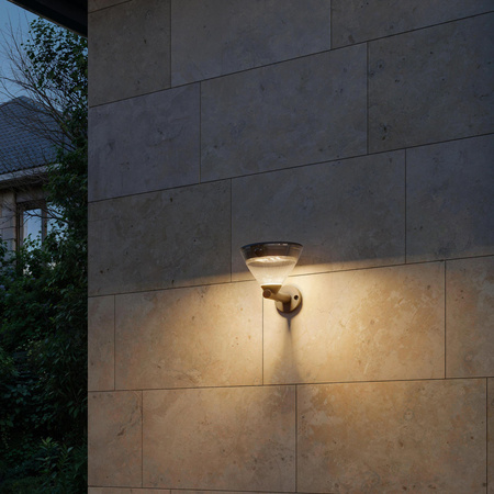 Kinkiet Ogrodowy Lampa Zewnętrzna Elewacyjna Solarny 3.8W 400lm 2700K Ciepła IP44 Czarna z Czujnikiem Ruchu Kyna Philips