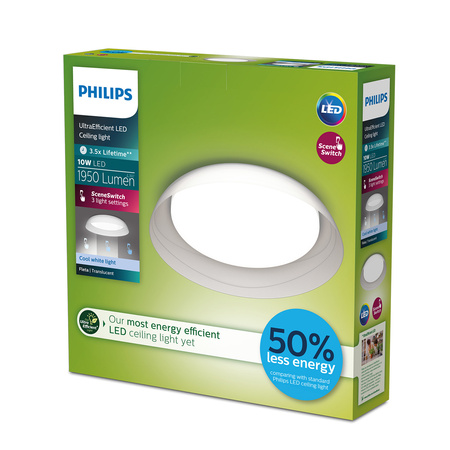 Lampa Sufitowa Plafon LED 10W 1950lm 4000K SceneSwitch Fleta Ultra Efficient Philips