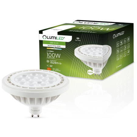 Żarówka LED ES111 GU10 15W = 100W 1521lm 4000K Neutralna 38° LUMILED