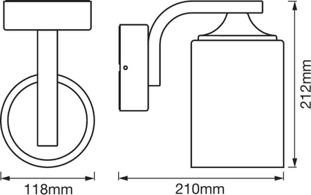 Lampa Ogrodowa Zewnętrzna Kinkiet Elewacyjny LED E27 IP43 Czarny Endura Ledvance
