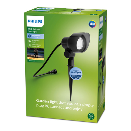 Lampa Ogrodowa Reflektor LED 6W 600lm 2700K IP44 Czarny Low Voltage 12V Philips