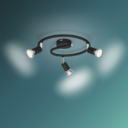 Lampa Sufitowa Reflektor Natynkowy 3x GU10 Czarna Limbali Philips