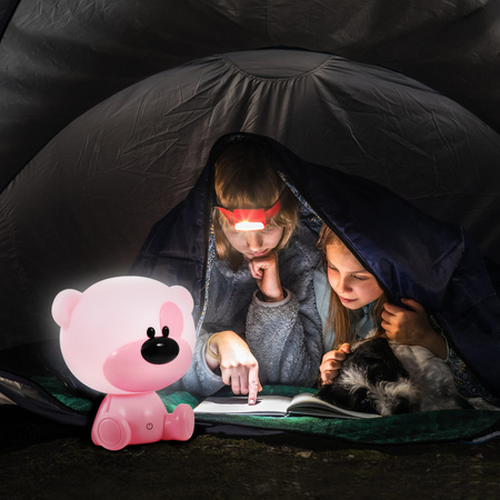 Lampka Stołowa Dekoracyjna 2.5W 59lm Różowa Ściemnialna Miś Sanico Goldlux