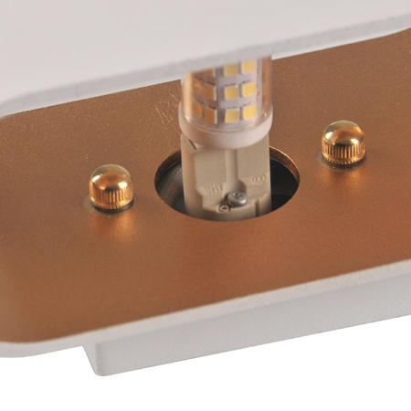 Kinkiet Ścienny Lampa Oprawa Natynkowa G9 Biały Złoty Elissa Sanico Goldlux