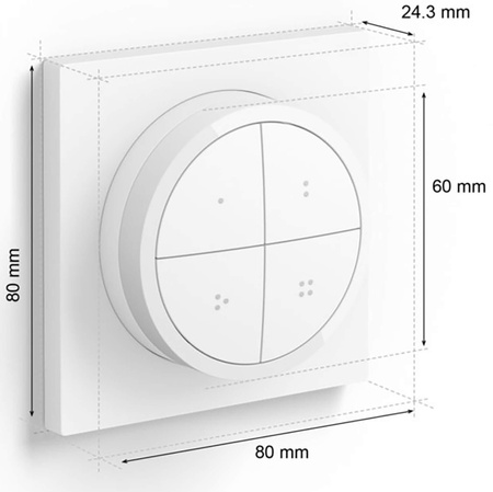 Pilot Przełącznik Ścienny Ściemniacz Biały Philips Hue Tap Dial Switch Bluetooth Zigbee