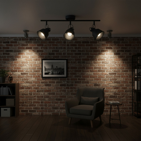 Oprawa ścienna KINKIET Spot Niko 3xE14 GOLDLUX (Polux) CZARNY