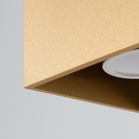 Lampa Sufitowa Oprawa Natynkowa SPOT GU10 Kwadratowa Złota Minimalistyczna Quad Sollux