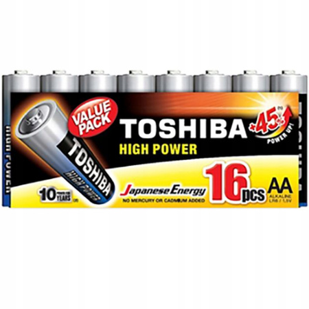 Baterie Alkaliczne TOSHIBA HIGH POWER LR6 AA 1,5V PACK 16szt