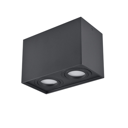 Oprawa sufitowa natynkowa Hadar Q2 2xGU10 ruchoma prostokąt czarna