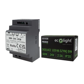 Zasilacz Na Szynę Led DIN Premium Line 60W 24V Ecolight