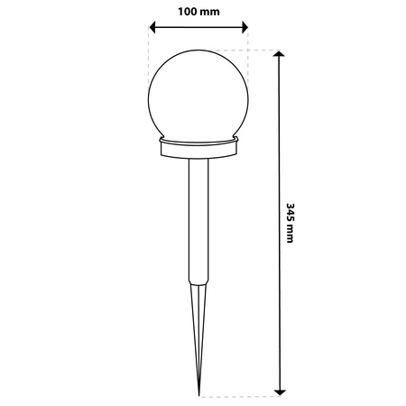 Kulka Solarna Lampa Ogrodowa LED Wbijana BIAŁA KULA 10cm 6500K Zimna