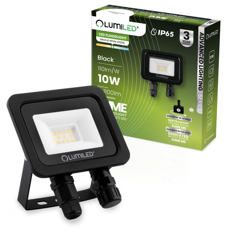 Naświetlacz LED ZUME 10W 1100lm 4000K IP65 Czarny Advanced Lighting Series LUMILED