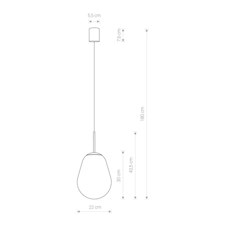 Lampa Sufitowa Wisząca E27 Czarna Nowoczesna PEAR S 7800 Nowodvorski