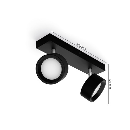 Lampa Sufitowa Reflektor LED 11W 1100lm 2700K Czarna Bracia Philips