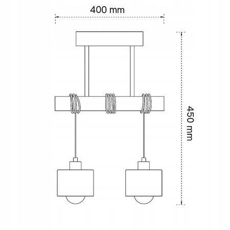 Lampa Sufitowa Oprawa Wisząca 2x E27 Czarna Brązowa Stark Masterled