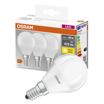 3PAK Żarówka LED E14 P45 5W = 40W 470lm 2700K Ciepła 300° OSRAM Base