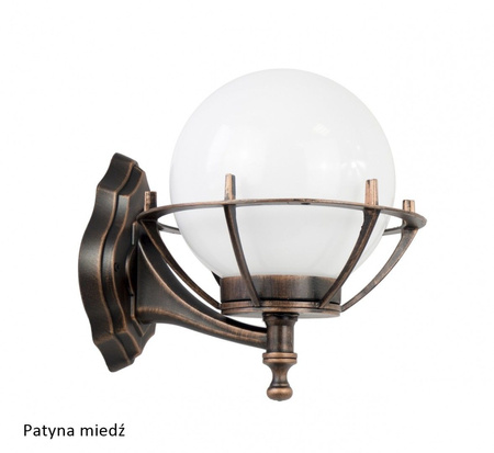 Lampa Ogrodowa Zewnętrzna Elewacyjna KINKIET LED Kule z koszykiem 200 K 3012/1/KPO E27 Su-Ma