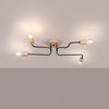 Lampa Sufitowa Żyrandol 4x E27 Naturalne Drewno Czarna Timbo Peach Puff SL.1669 Sollux