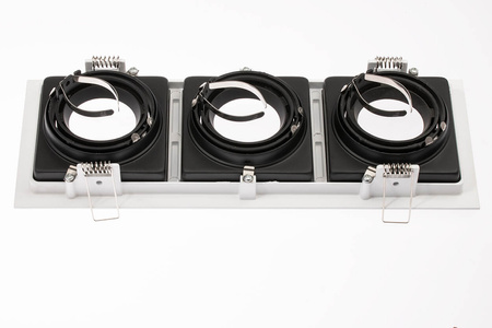 Oprawa HALOGENOWA GEMINUS Podtynkowa Ruchoma KWADRAT Biała 3x GU10