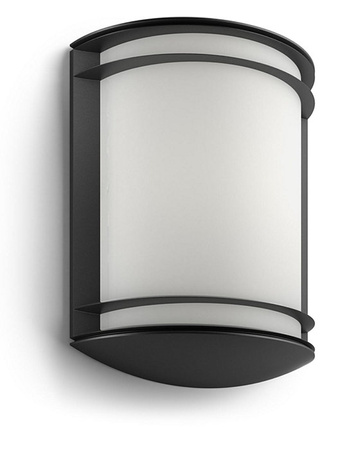 Kinkiet Ogrodowy Lampa Elewacyjna Zewnętrzna LED 6W 600lm 4000K IP44 Czarna Antelope Philips