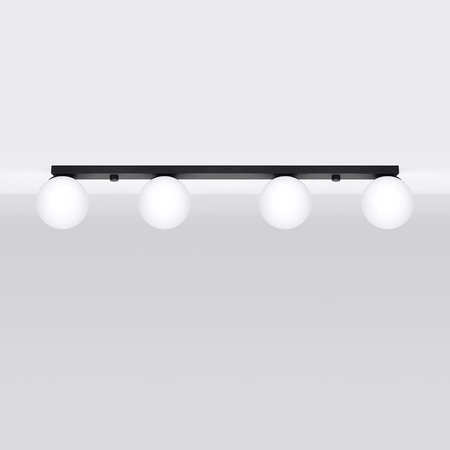 Lampa Sufitowa Listwa Oświetleniowa 4x G9 Kula Czarna Nowoczesna Yoli Sollux
