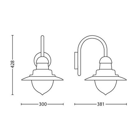 Kinkiet Ogrodowy Lampa Elewacyjna Zewnętrzna LATARNIA E27 IP44 Brązowa Raindrop Philips