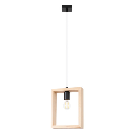 Lampa Sufitowa Wisząca Zwis E27 Żyrandol Kwadratowa Brązowa Skandynawska Aries Sollux