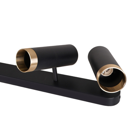 Oprawa Ścienno-Sufitowa Reflektor Punktowy 4x GU10 Czarna Złota FADO Sanico Goldlux