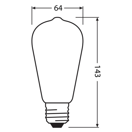 Żarówka LED ST64 E27 6.5W = 55W 730lm 2700K Ciepła Biała FILAMENT LEDVANCE