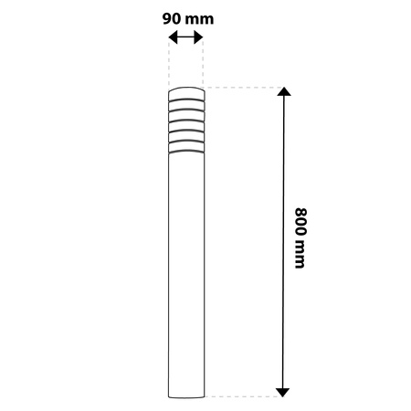Lampa Ogrodowa Słupek Zewnętrzny Stojący E27 LED RINGO 80cm LUMILED