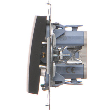 Włącznik Światła Pojedynczy Wyłącznik Jednobiegunowy Czarny DW1.01/49 KONTAKT SIMON