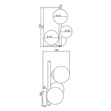 Lampa Ścienna Kinkiet MILA 3xG9 Milagro
