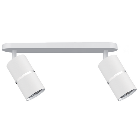 Oprawa Ścienno-Sufitowa Reflektor Punktowy 2x GU10 Biała Srebrna BAMBOO Sanico Goldlux