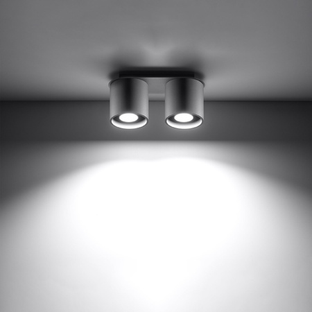 Lampa Sufitowa Oprawa Natynkowa 2x GU10 Cylindryczna Szara Nowoczesna Orbis Sollux