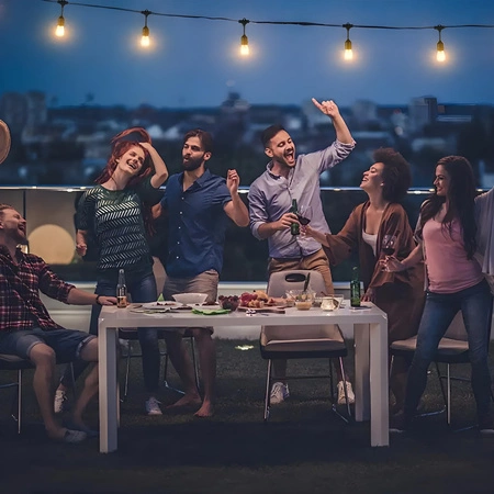 Girlanda Solarna Ogrodowa 22x  LED Ozdobne Żarówki 15m + PILOT IP65 2700K Ciepła SOLLIS LUMILED