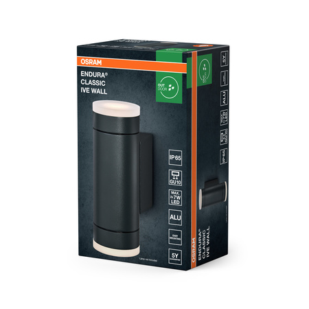 Kinkiet Ogrodowy Lampa Elewacyjna Zewnętrzna GU10 Szary IP65 Endura Osram