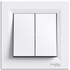 Łącznik Włącznik Świecznikowy Dwubiegunowy z Ramką Podtynkowy Asfora Biały
