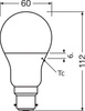 3x Żarówka LED A60 B22d 8.5W = 60W 806lm 2700K Ciepła 200° BASE Osram