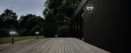 Kinkiet Ogrodowy Lampa Elewacyjna Zewnętrzna LED z Czujnikiem Ruchu i Zmierzchu 6W 400lm 3000K Ciepła Ściemnialna Czarny IP44 Endura Osram