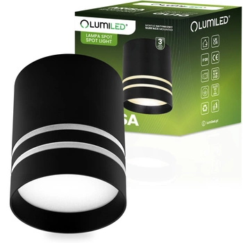 Oprawa Natynkowa HALOGENOWA Spot Tuba Ruchoma ARISA GU10 LUMILED Okrągła Czarna 80mm