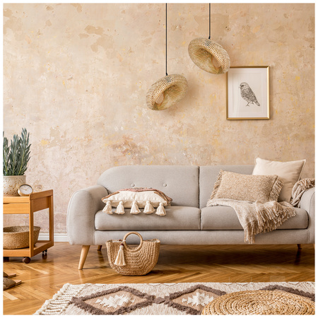 Lampa Wisząca Dekoracyjna Zwis Bambusowa E27 Boho Bemidi Kobi