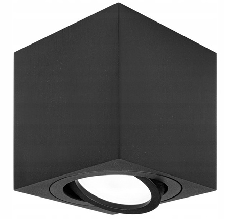 Oprawa Natynkowa Halogenowa Tuba Reflektor Spot GU10 Kwadratowa Ruchoma Czarna Masterled