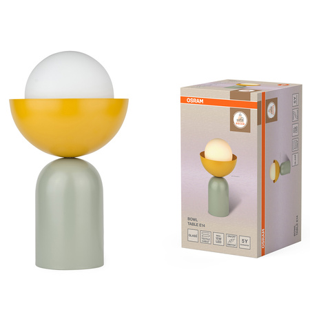 Lampa Stołowa Dekoracyjna Oprawa Oświetleniowa E14 Zielona Żółta Decor Bowl Table Osram