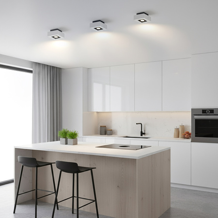 Oprawa Natynkowa HALOGENOWA Ruchoma SPOT GU10 Kwadrat Biała AURI LUMILED