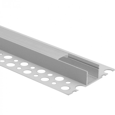 Profil Aluminiowy Natynkowy Biały do LED do Płyt KARTON / GIPS 2m z Mroźnym Kloszem i Zaślepkami Ecolight