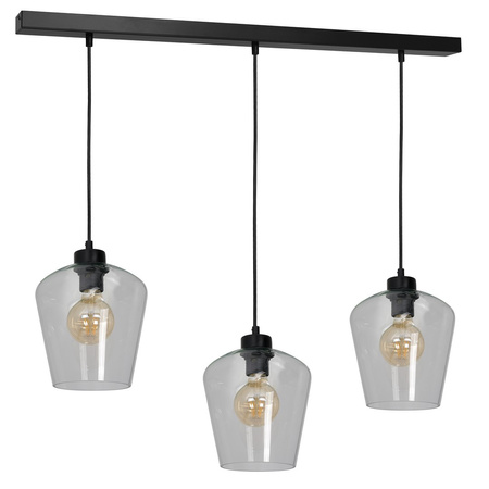 Lampa wisząca SANTIAGO 3xE27 Klosz Transparentne Szkło MLP6608 Metal + Szkło